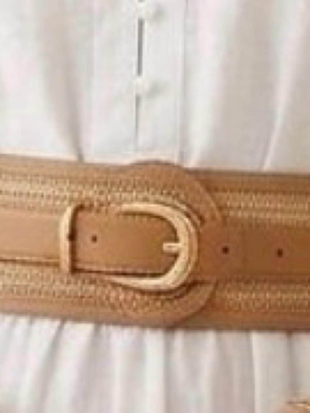 Tuckernuck Braided Tan Leather Belt with Gold Buckle
